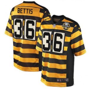 6861b1b06db1b_1 Men's Pittsburgh Steelers #36 Jerome Bettis Yellow/Black Alternate 80TH Anniversary Throwback Stitched Jersey