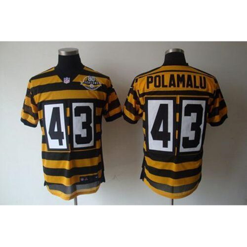 6861b1b396b07_1 Men's Pittsburgh Steelers #43 Troy Polamalu Yellow/Black 80TH Anniversary Throwback Stitched NFL Jersey
