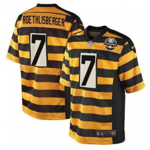 6861b1b6893bb_1 Men's Pittsburgh Steelers #7 Ben Roethlisberger Yellow/Black Alternate 80TH Anniversary Throwback Stitched Jersey