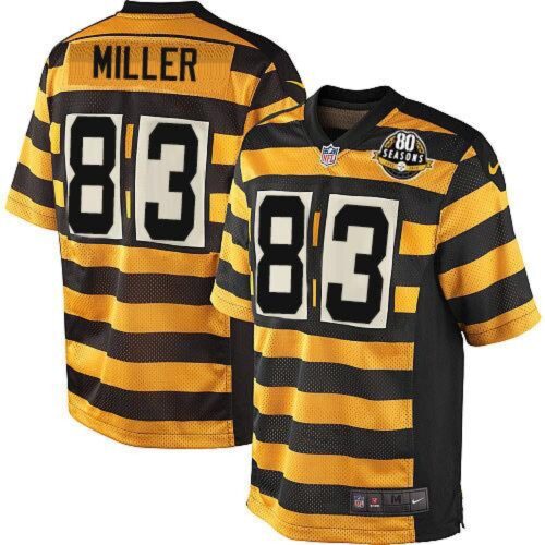 6861b1b999499_1 Steelers #83 Heath Miller Yellow/Black Alternate Men's Stitched NFL 80TH Throwback Elite Jersey