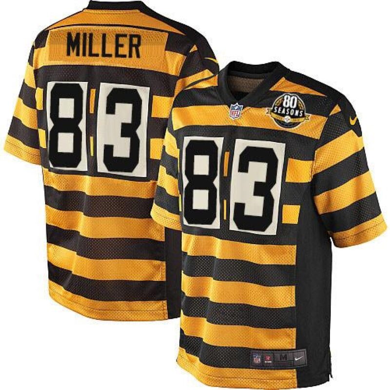 6861b1b999499_1 Steelers #83 Heath Miller Yellow/Black Alternate Men's Stitched NFL 80TH Throwback Elite Jersey