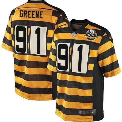 6861b1e487201_1 Steelers #91 Kevin Greene Yellow/Black Alternate Men's Stitched NFL 80TH Throwback Elite Jersey
