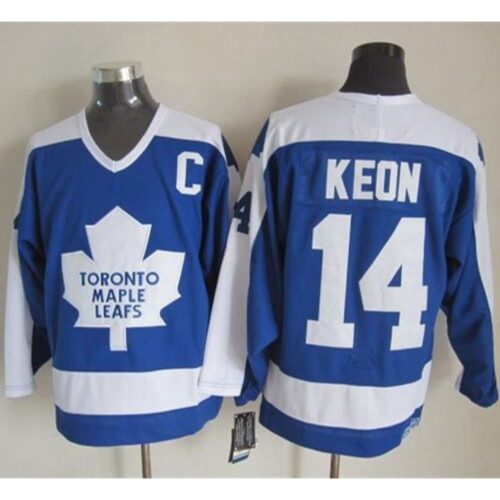 6861b20511e2e_1 Maple Leafs #14 Dave Keon Blue/White CCM Throwback Stitched NHL Jersey