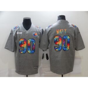 6861b20debbf4_1 Men's Pittsburgh Steelers #90 T. J. Watt 2020 Grey Crucial Catch Limited Jersey