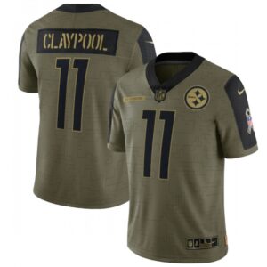 6861b21d1c514_1 Men's Pittsburgh Steelers #11 Chase Claypool 2021 Olive Salute To Service Limited Stitched Jersey