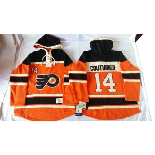 6861b221d02fe_1 Flyers #14 Sean Couturier Orange Sawyer Hooded Sweatshirt Stitched NHL Jersey