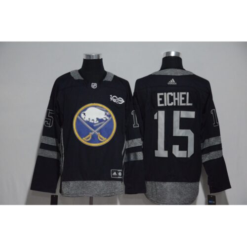 6861b22ba31c9_1 Buffalo Sabres #15 Jack Eichel Black Men's 1917-2017 100th Anniversary Stitched NHL Jersey