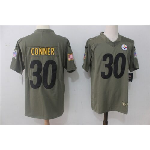 6861b24175831_1 Men's Pittsburgh Steelers #30 James Conner Olive Salute To Service Limited Stitched NFL Jersey