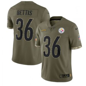6861b2446317c_1 Men's Pittsburgh Steelers #36 Jerome Bettis Olive 2022 Salute To Service Limited Stitched Jersey