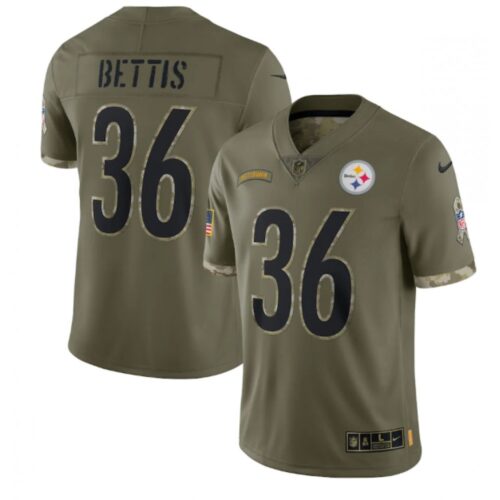 6861b2446317c_1 Men's Pittsburgh Steelers #36 Jerome Bettis Olive 2022 Salute To Service Limited Stitched Jersey