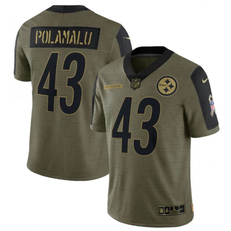 6861b250866c9_1 Men's Pittsburgh Steelers #43 Troy Polamalu 2021 Olive Salute To Service Limited Stitched Jersey