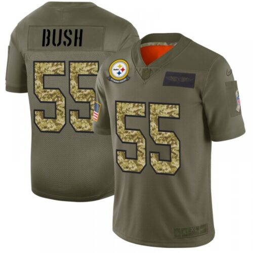6861b253a4374_1 Men's Pittsburgh Steelers #55 Devin Bush 2019 Olive/Camo Salute To Service Limited Stitched NFL Jersey