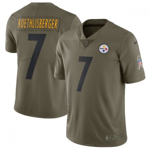 6861b25fa5ea6_1 Men's Pittsburgh Steelers #7 Ben Roethlisberger Olive Salute To Service Limited Stitched NFL Jersey