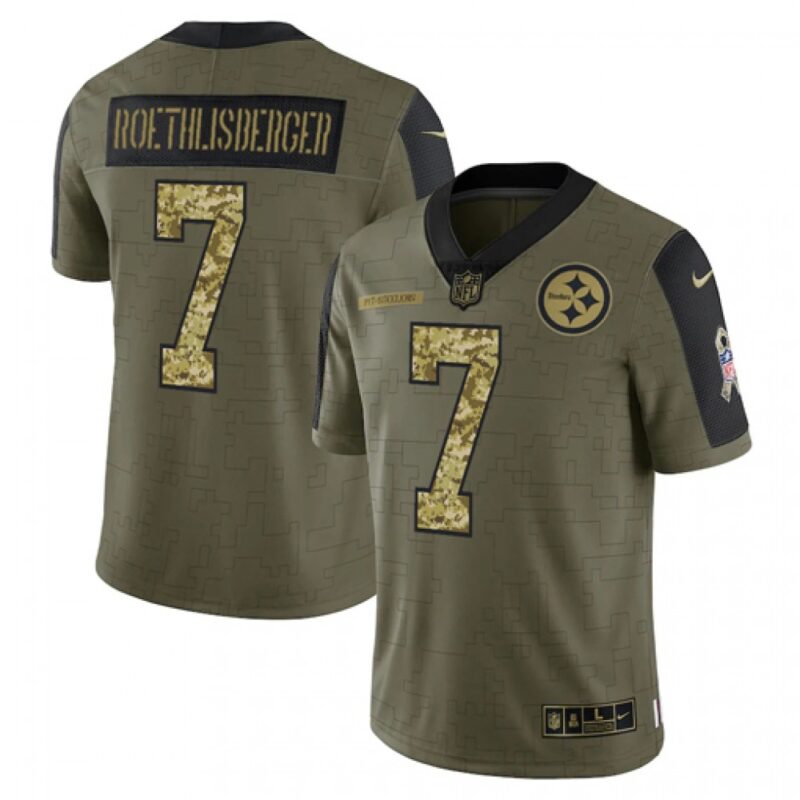 6861b26280171_1 Men's Pittsburgh Steelers #7 Ben Roethlisberger 2021 Olive Camo Salute To Service Limited Stitched Jersey