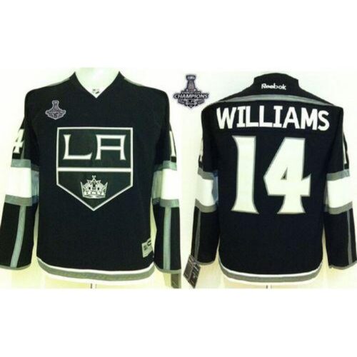 6861b278b37b5_1 Kings #14 Justin Williams Black Home 2014 Stanley Cup Champions Stitched Youth NHL Jersey