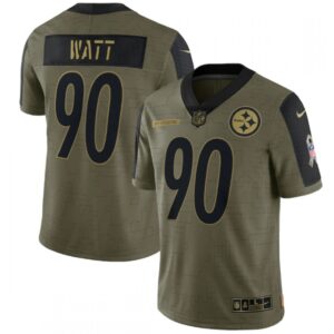 6861b27a3cc87_1 Men's Pittsburgh Steelers #90 T.J. Watt 2021 Olive Salute To Service Limited Stitched Jersey