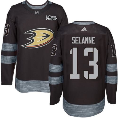 6861b28e2157e_1 Ducks #13 Teemu Selanne Black 1917-2017 100th Anniversary Stitched NHL Jersey