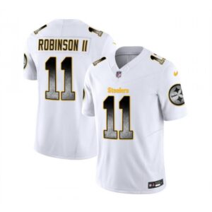 6861b291c2c62_1 Men's Pittsburgh Steelers #11 Allen Robinson II White 2023 F.U.S.E. Smoke Vapor Untouchable Limited Stitched Jersey