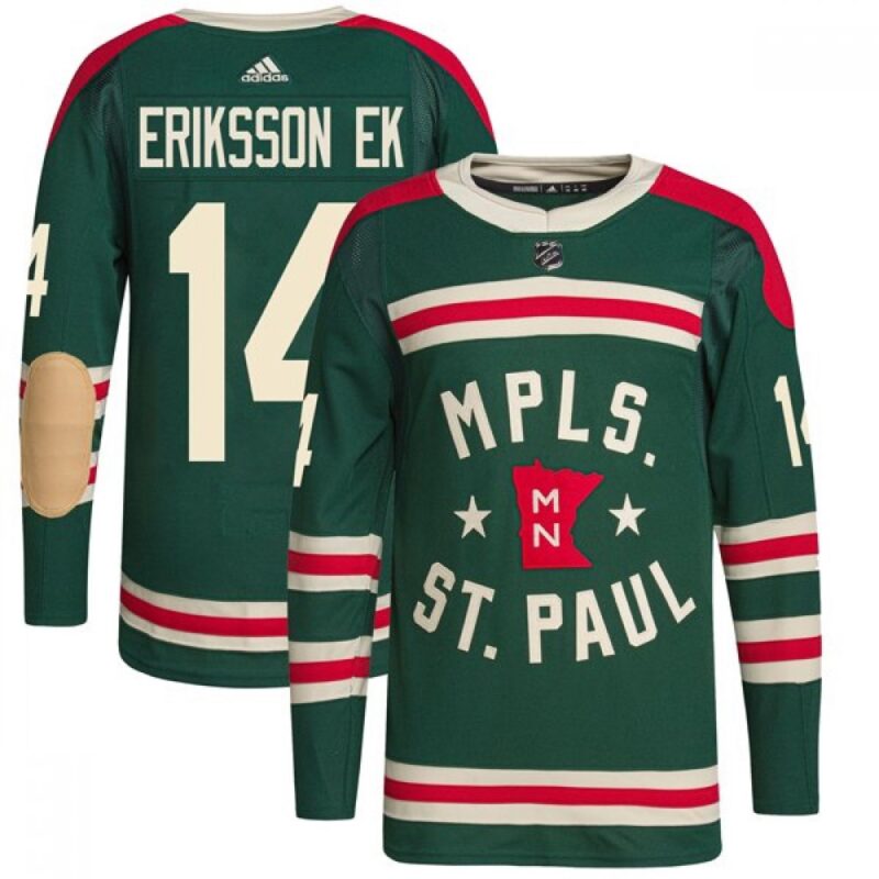 6861b2b077fd5_1 Men's Minnesota Wild #14 Joel Eriksson Ek 2022 Green Winter Classic Stitched Jersey