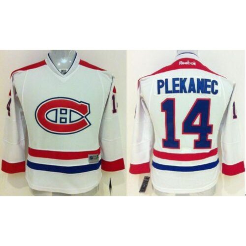 6861b2c78be61_1 Canadiens #14 Tomas Plekanec White Stitched Youth NHL Jersey