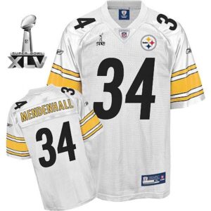 6861b2e19e61e_1 Steelers #34 Rashard Mendenhall White Super Bowl XLV Stitched Youth NFL Jersey