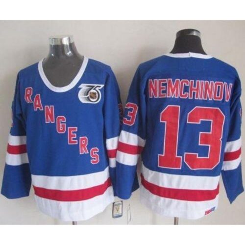 6861b2ea185f8_1 Rangers #13 Sergei Nemchinov Blue CCM 75TH Stitched NHL Jersey