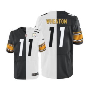 6861b2f437bc0_1 Steelers #11 Markus Wheaton White/Black Men's Stitched NFL Elite Split Jersey