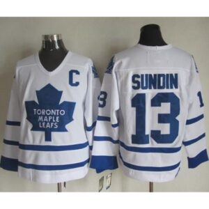 6861b2f7468e4_1 Maple Leafs #13 Mats Sundin White CCM Throwback Stitched NHL Jersey
