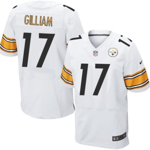 6861b2fce4745_1 Steelers #17 Joe Gilliam White Men's Stitched NFL Elite Jersey