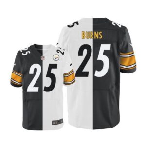 6861b30b37989_1 Steelers #25 Artie Burns White/Black Men's Stitched NFL Elite Split Jersey