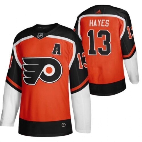 6861b312aeb8d_1 Men's Philadelphia Flyers #13 Kevin Hayes 2021 Orange Reverse Retro Stitched Jersey