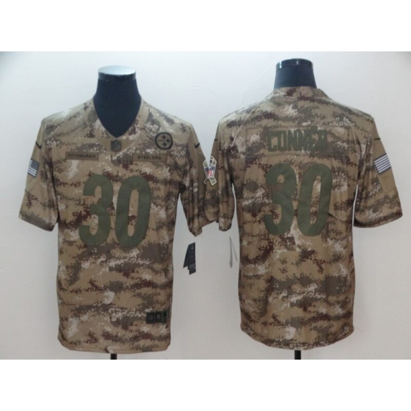 6861b3414379e_1 Men's Pittsburgh Steelers #30 James Conner 2018 Camo Salute to Service Limited Stitched NFL Jersey
