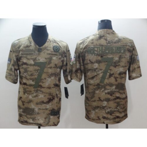 6861b34462600_1 Men's Pittsburgh Steelers #7 Ben Roethlisberger 2018 Camo Salute to Service Limited Stitched NFL Jersey
