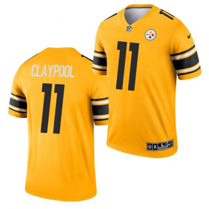 6861b34e1b579_1 Men's Pittsburgh Steelers #11 Chase Claypool 2021 Gold Inverted Legend Stitched Jersey
