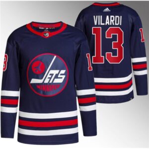 6861b351991c2_1 Men's Winnipeg Jets #13 Gabriel Vilardi 2021/22 Navy Stitched Jersey