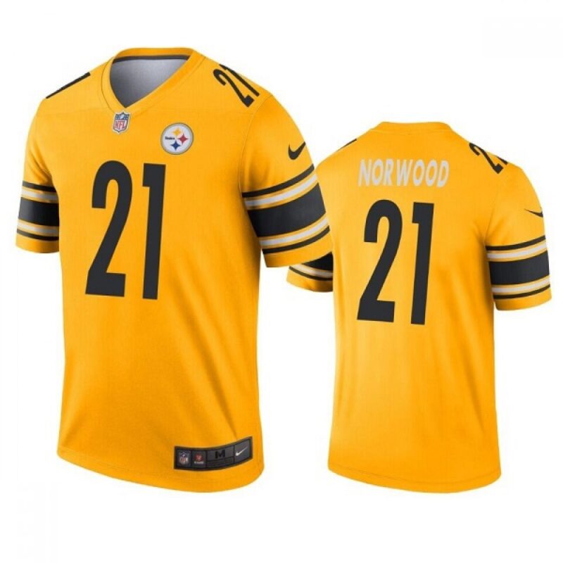 6861b3607494e_1 Men's Pittsburgh Steelers #21 Tre Norwood Gold Inverted Legend Stitched Jersey