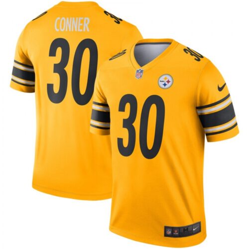 6861b36983c4b_1 Men's Pittsburgh Steelers #30 James Conner 2019 Gold Inverted Legend Jersey