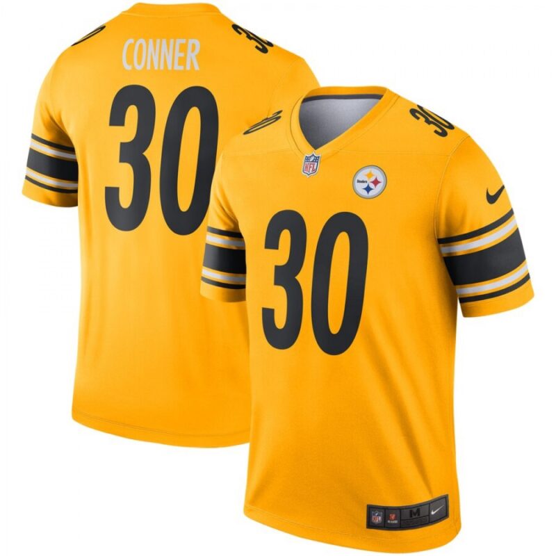 6861b36983c4b_1 Men's Pittsburgh Steelers #30 James Conner 2019 Gold Inverted Legend Jersey
