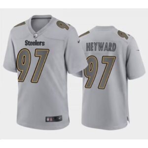 6861b387c6b66_1 Men's Pittsburgh Steelers #97 Cameron Heyward Gray Atmosphere Fashion Stitched Jersey