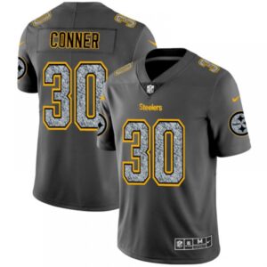 6861b393d0063_1 Men's Pittsburgh Steelers #30 James Conner 2019 Gray Fashion Static Limited Stitched NFL Jersey
