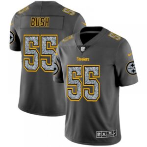 6861b396a8a39_1 Men's Pittsburgh Steelers #55 Devin Bush 2019 Gray Fashion Static Limited Stitched NFL Jersey