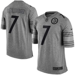 6861b3999c8bb_1 Steelers #7 Ben Roethlisberger Gray Men's Stitched NFL Limited Gridiron Gray Jersey