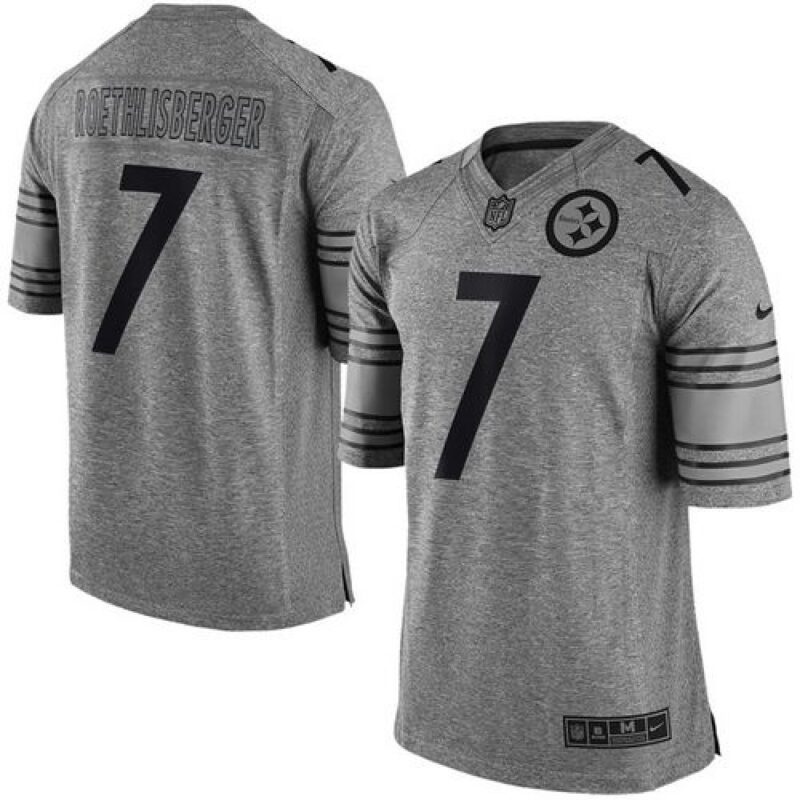 6861b3999c8bb_1 Steelers #7 Ben Roethlisberger Gray Men's Stitched NFL Limited Gridiron Gray Jersey