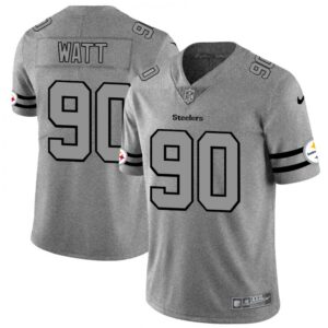 6861b39c9f4b0_1 Men's Pittsburgh Steelers #90 T. J. Watt 2019 Gray Gridiron Team Logo Limited Stitched NFL Jersey