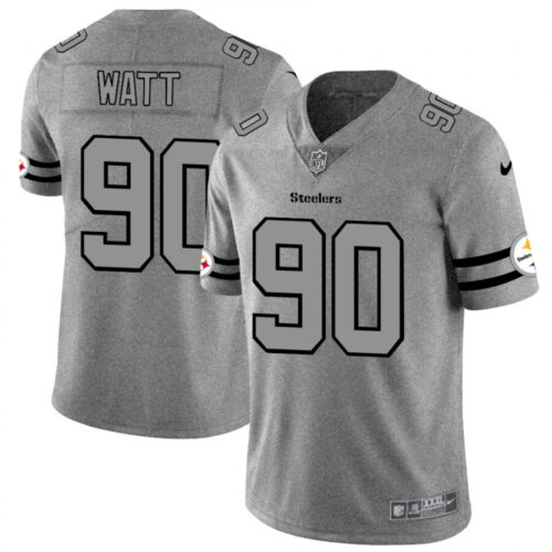 6861b39c9f4b0_1 Men's Pittsburgh Steelers #90 T. J. Watt 2019 Gray Gridiron Team Logo Limited Stitched NFL Jersey