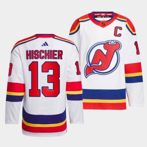 6861b3bcf4028_1 Men's New Jersey Devils #13 Nico Hischier White 2022-23 Reverse Retro Stitched Jersey