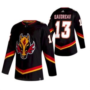 6861b3da77a83_1 Men's Calgary Flames #13 Johnny Gaudreau 2020-21 Black Reverse Retro Stitched Jersey
