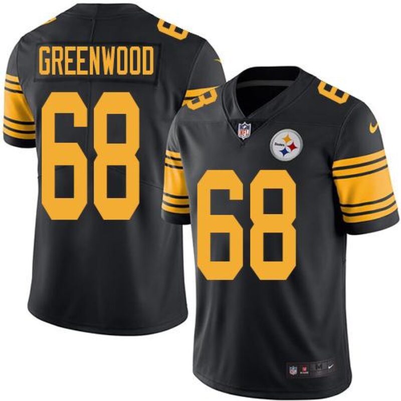 6861b3efb088b_1 Steelers #68 L.C. Greenwood Black Men's Stitched NFL Limited Rush Jersey