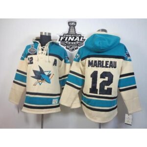 6861b414ab227_1 Sharks #12 Patrick Marleau Cream Sawyer Hooded Sweatshirt 2016 Stanley Cup Final Patch Stitched NHL Jersey