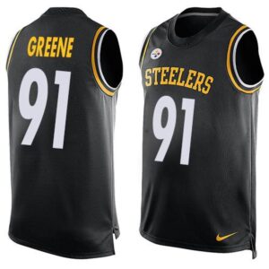 6861b417366be_1 Steelers #91 Kevin Greene Black Team Color Men's Stitched NFL Limited Tank Top Jersey